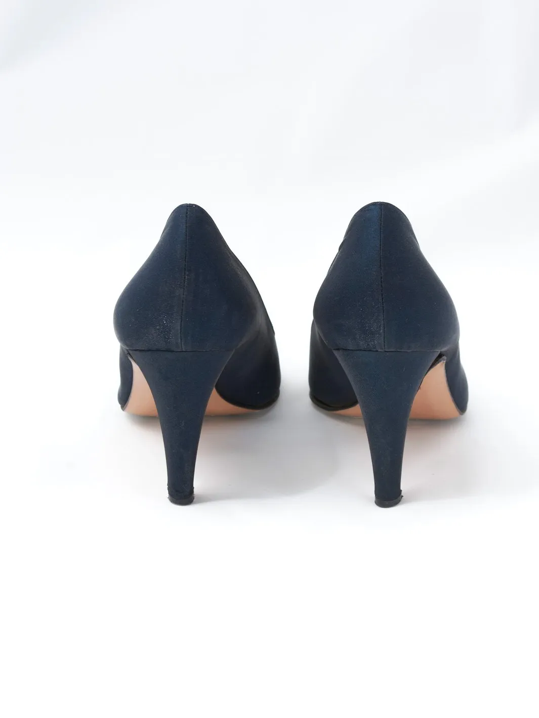 Y2K Alfonso Garlando pumps in dark blue satin