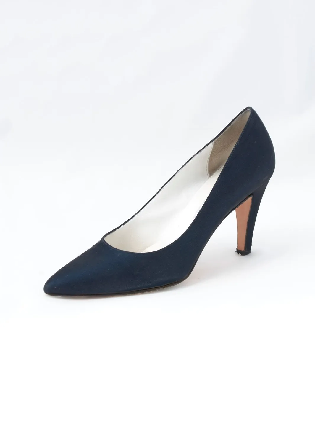 Y2K Alfonso Garlando pumps in dark blue satin