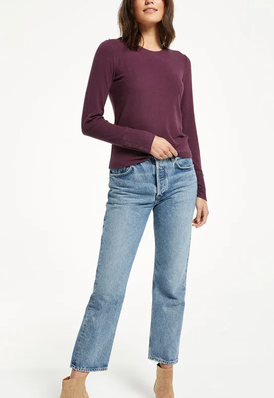 Z Supply - Alex Brushed Rib Top Deep Plum