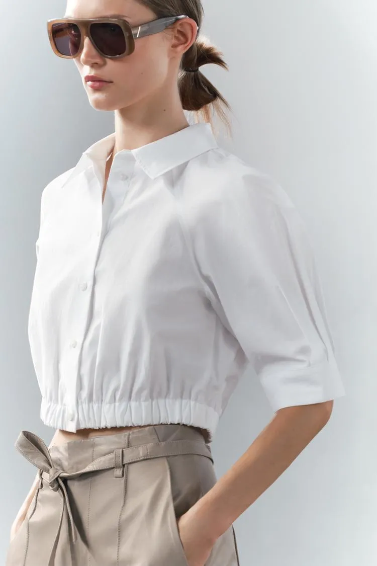 ZARA  |Casual Style Cropped Cropped Tops Shirts & Blouses