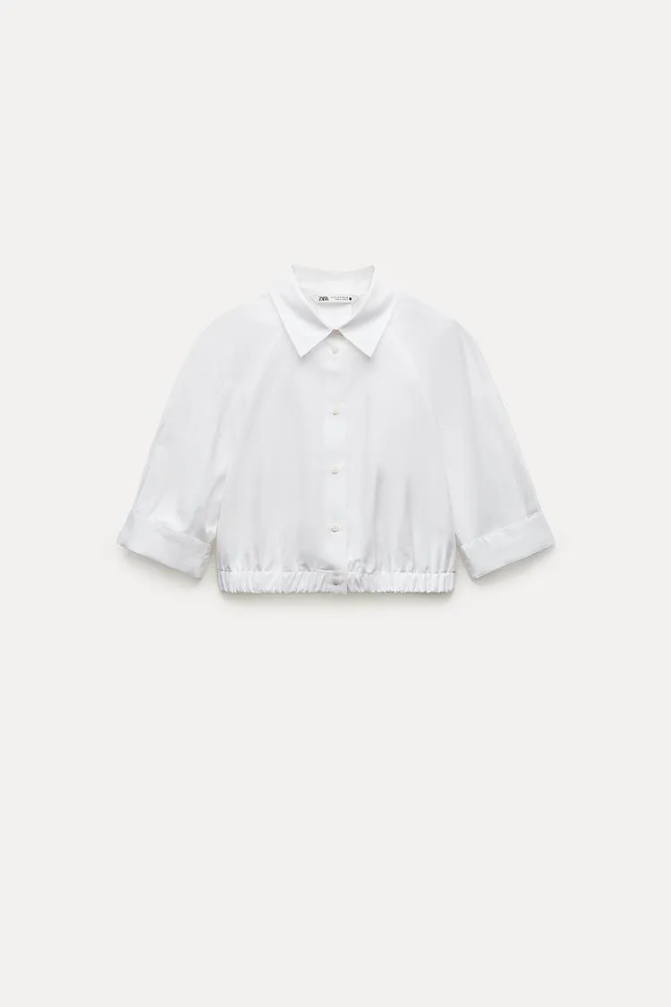 ZARA  |Casual Style Cropped Cropped Tops Shirts & Blouses