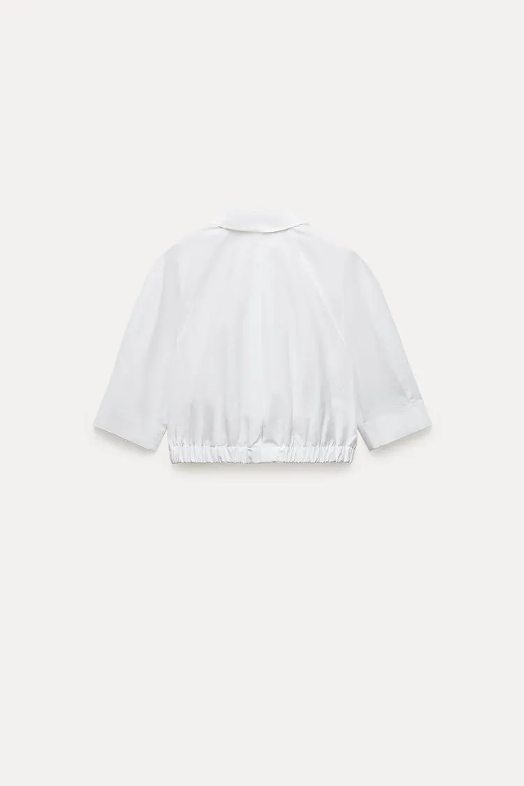 ZARA  |Casual Style Cropped Cropped Tops Shirts & Blouses