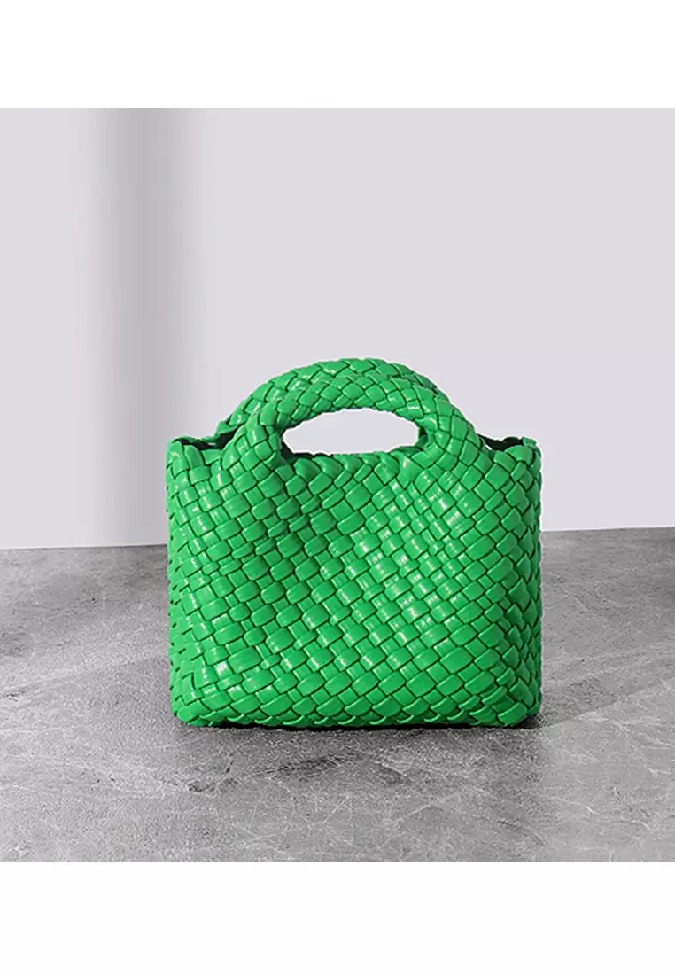 ZITIQUE Leather Fan AirPods Woven Bucket Bag